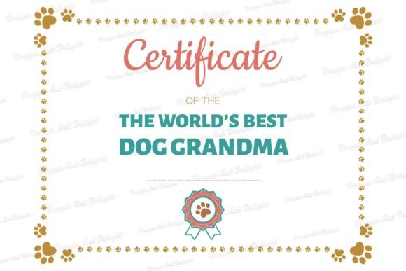 Best Dog Grandma Printable Certificate
