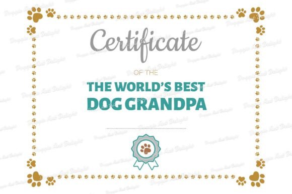 Best Dog Grandpa Certificate
