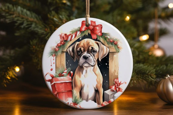Boxer Dog Christmas Ornament