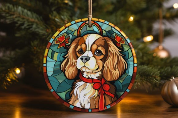 Cavalier Santa Dog Ornament
