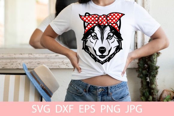 Cute Husky Dog with Bandana Animal Pet