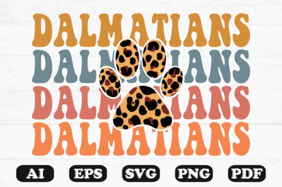 Dalmatians Dog Leopard Paw Retro Wavy
