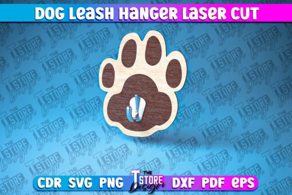 Dog Leash Hanger Laser Cut SVG Design