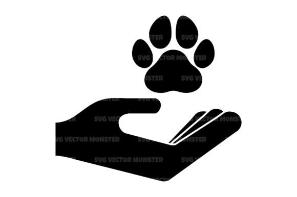 Dog Paw Print in Hand