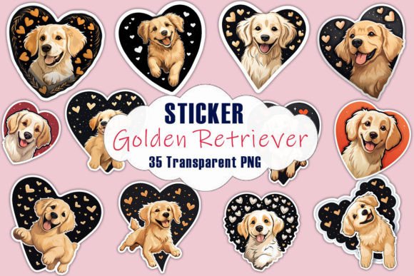Golden Retriever Dog Stickers PNG: A Designer’s Take