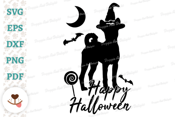 Halloween Dog Basenji in Witch Hat Svg