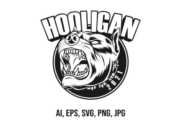Hooligan Logo with Dog Mascot