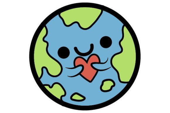 Kawaii Earth with Heart