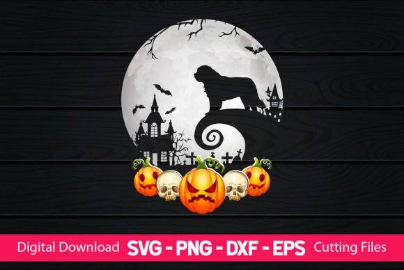 Newfoundland Dog and Moon Halloween