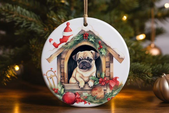 Pug Dog Christmas Ornament