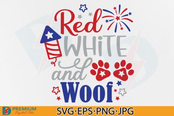 Red White Woof SVG