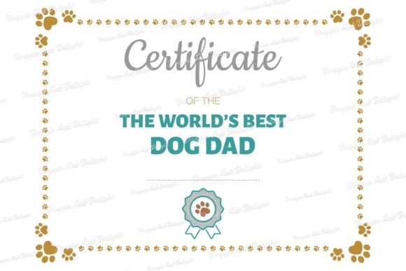 The Best Dog Dad Printable Certificate
