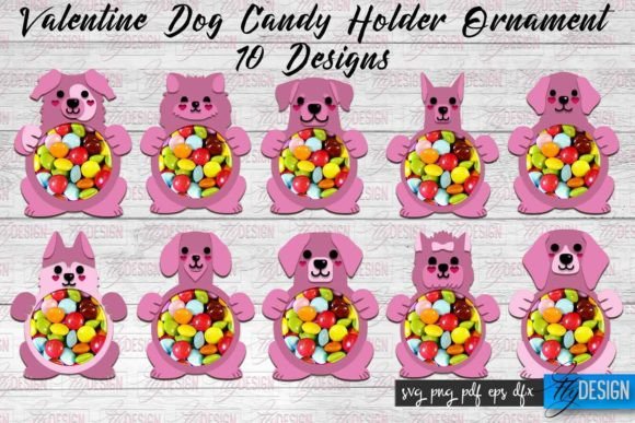 Valentine Dog Candy Holder Ornaments
