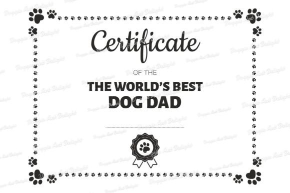 World’s Best Dog Dad Certificate